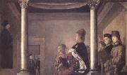 Joos van Ghent Federico da Montefeltro His son Guidobaldo and others Listening to a Discourse (mk25) oil painting